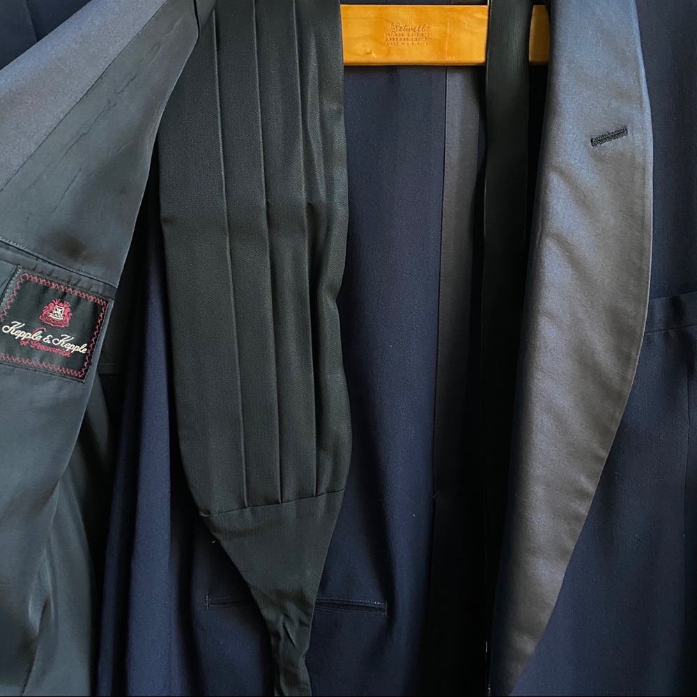 Kepple & Kepple of Greenwhich Navy Tuxedo Suit - Picture 4 of 12